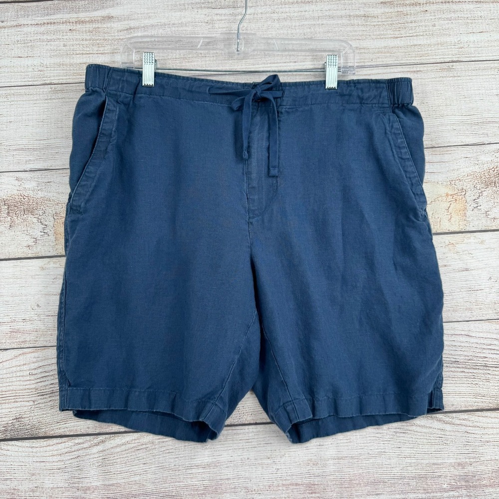 Vince Hemp Shorts Mens XL Blue Drawstring Elastic Waist MS1562629